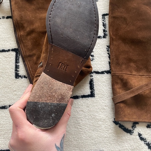 Frye/ Brown Suede Molly Over The Knee Boots - Picture 5 of 7